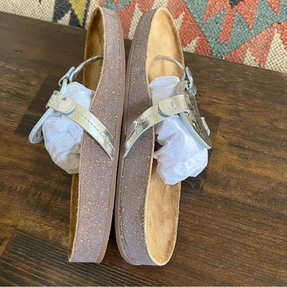 Tory Burch Miller Cloud Metallic Silver Cork Sole Sandals US7 - Picture 11 of 14